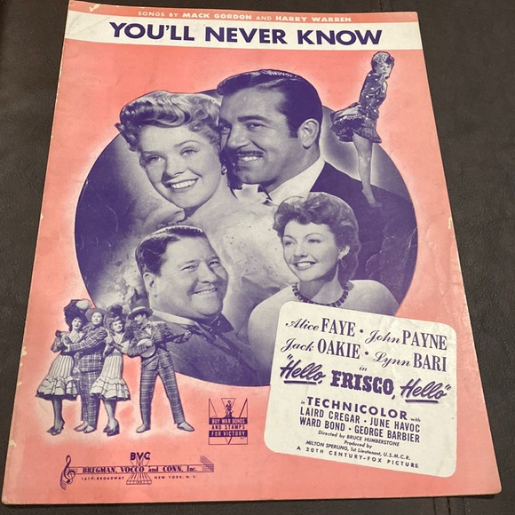 You’ll Never Know Mack Gordon and Harry Warren - Picture 1 of 5